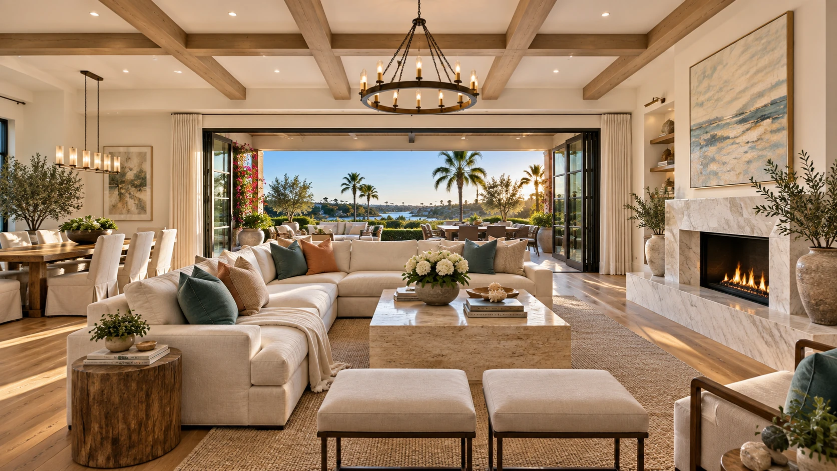 After: Living, opened up, Newport Coast, Orange County