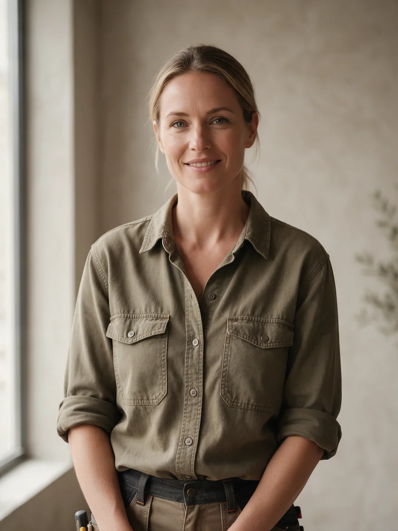 Laura Visser, Lead Carpenter — illustrative team portrait