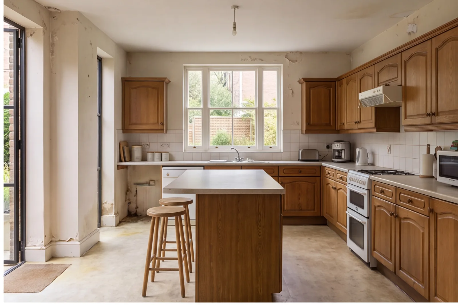 Before concept: Family kitchen within original footprint
