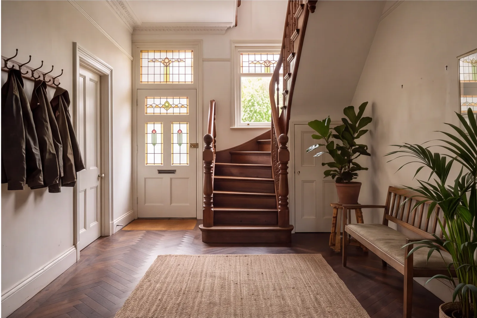 Before concept: Entrance hallway with timber staircase