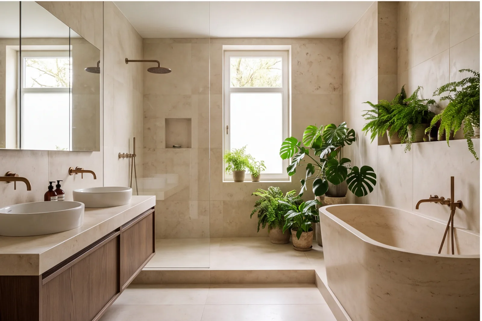 After concept: Luxury natural-stone bathroom
